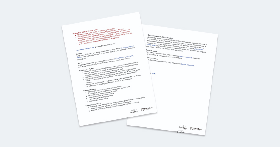 Social Media Moderation Policy Template downloadable cover